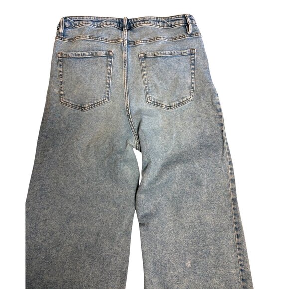 Ava & Viv Wide Leg Lighter Wash Denim Jeans Size 16 Womens Relaxed Fit Stretch - Picture 3 of 14